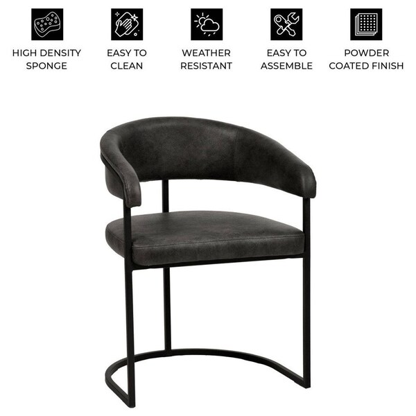 Leisuremod Aero Collection Modern Dining Chair in Charcoal, 4PK - AC23CH4