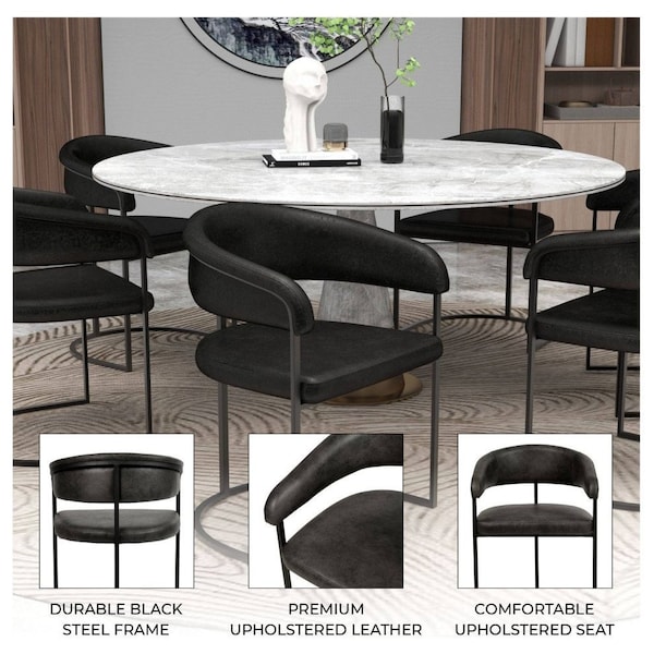 Leisuremod Aero Collection Modern Dining Chair in Charcoal, 4PK - AC23CH4
