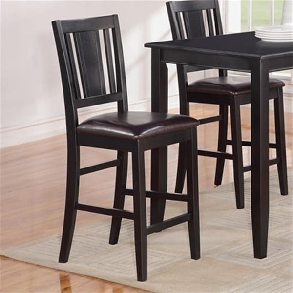 Latestluxury BU-LC-BLK Buckland Counter Height Chair with Faux Leather Upholstered Seat - Black - LA2682564