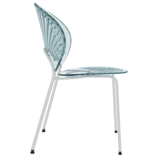 Leisuremod Opulent Modern Plastic Dining Side Chair with Chrome Metal Legs in Smoke, 2PK - OC20TGR2