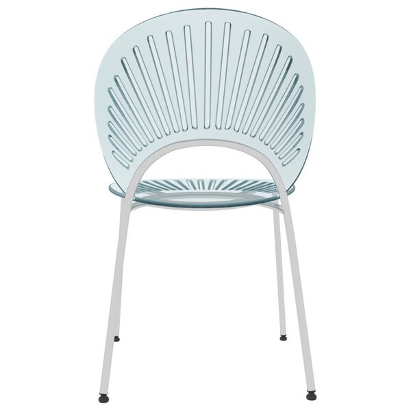 Leisuremod Opulent Modern Plastic Dining Side Chair with Chrome Metal Legs in Smoke, 2PK - OC20TGR2