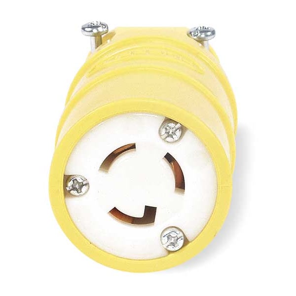 Hubbell 15A Locking Connector 2P 3W 125VAC L5-15R YL - HBL2547