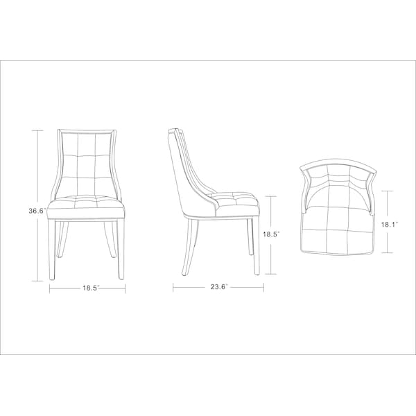 Manhattan Comfort Fifth Avenue Velvet Dining Chair (Set of Two) in Antique Gold and Walnut - DC008-AG