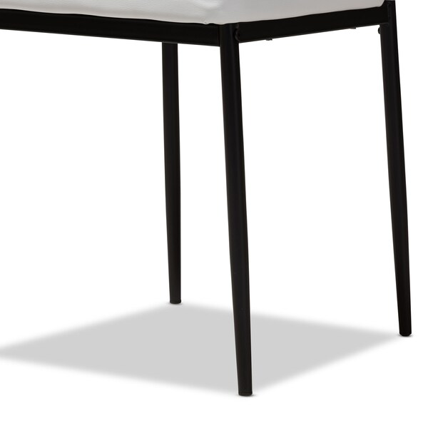 Baxton Studio Armand Modern White Faux Leather Upholstered Dining Chair, PK4 - 146-8780