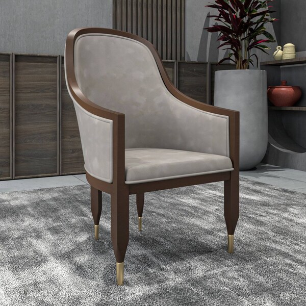 Leisuremod Belle Series Modern Dining Chair in Grey, 4PK - BC26GR4