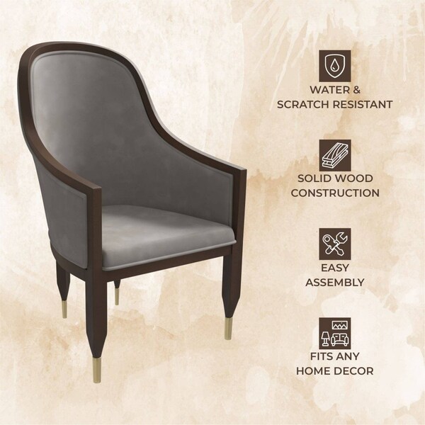 Leisuremod Belle Series Modern Dining Chair in Grey, 4PK - BC26GR4