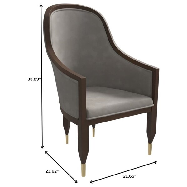 Leisuremod Belle Series Modern Dining Chair in Grey, 4PK - BC26GR4