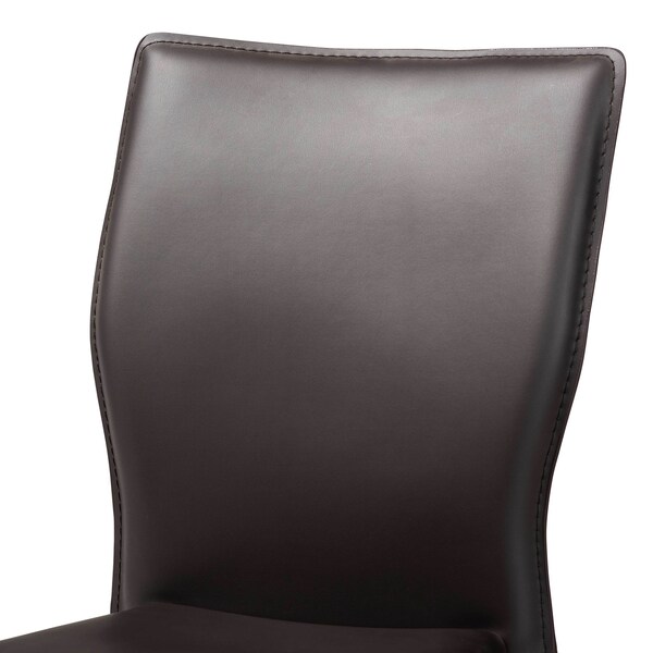 Baxton Studio Heidi Dark Brown Faux Leather Upholstered 4-Piece Dining Chair Set - 171-10791