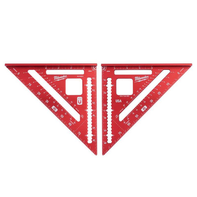 Milwaukee 7 in. Magnetic Rafter Square with 7 in. Non-Magnetic Rafter Square - MLSQM070-MLSQ070