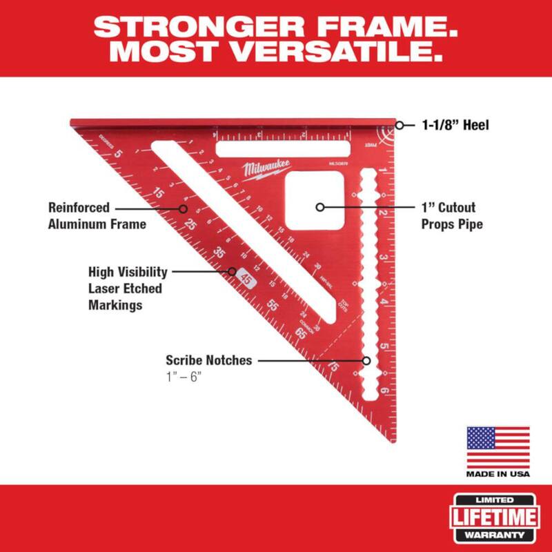 Milwaukee 7 in. Magnetic Rafter Square with 7 in. Non-Magnetic Rafter Square - MLSQM070-MLSQ070