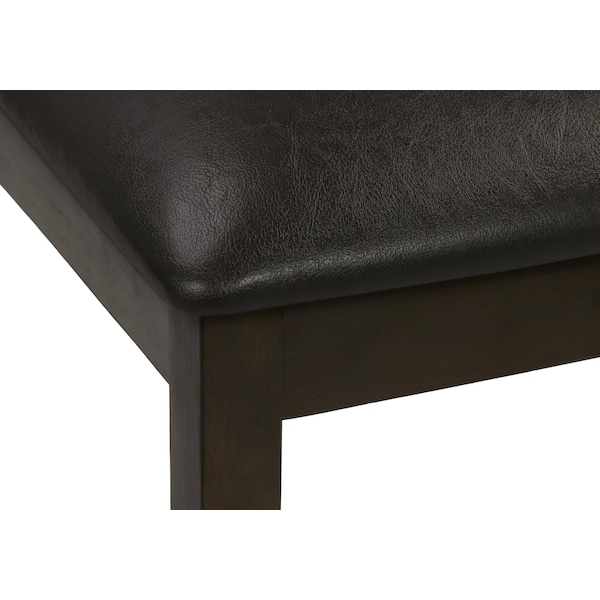 Monarch Specialties Dining Chair, Set Of 2, Side, Upholstered, Kitchen, Dining Room, Brown Leather Look, Brown Wood Legs - I 1304