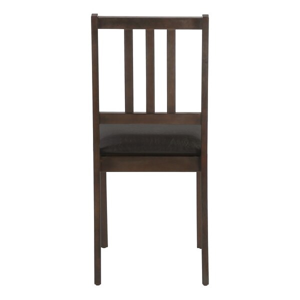 Monarch Specialties Dining Chair, Set Of 2, Side, Upholstered, Kitchen, Dining Room, Brown Leather Look, Brown Wood Legs - I 1304
