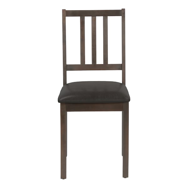 Monarch Specialties Dining Chair, Set Of 2, Side, Upholstered, Kitchen, Dining Room, Brown Leather Look, Brown Wood Legs - I 1304