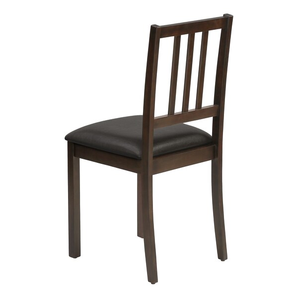 Monarch Specialties Dining Chair, Set Of 2, Side, Upholstered, Kitchen, Dining Room, Brown Leather Look, Brown Wood Legs - I 1304