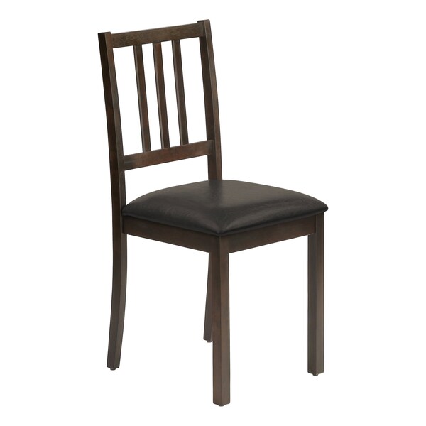 Monarch Specialties Dining Chair, Set Of 2, Side, Upholstered, Kitchen, Dining Room, Brown Leather Look, Brown Wood Legs - I 1304