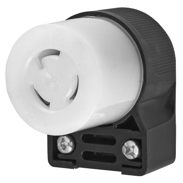 Hubbell Wiring Device-Kellems Locking Devices, Twist-Lock®, Industrial, Female Connector Body, 15A 125V, 2-Pole 3-Wire Grounding, L5-15R, Screw Terminal, Black and White - HBL4729CA