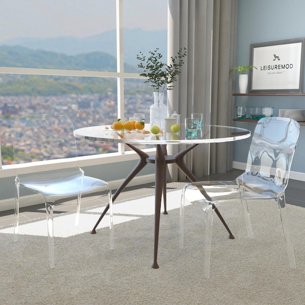 Kd Americana 17.9 x 20.5 x 21 in. Murray Modern Dining Chair, Clear, 2PK - KD3578464