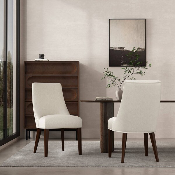 Manhattan Comfort Beever Dining Chair in Cream - Set of 2 - DC103-CR