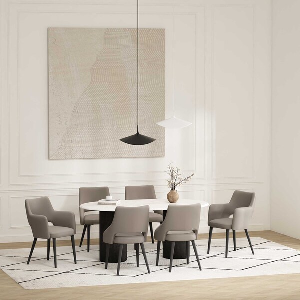 Manhattan Comfort 6-Piece Tremont Dining Chair in Taupe - 6-DC104-TP