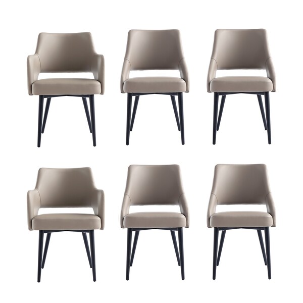 Manhattan Comfort 6-Piece Tremont Dining Chair in Taupe - 6-DC104-TP