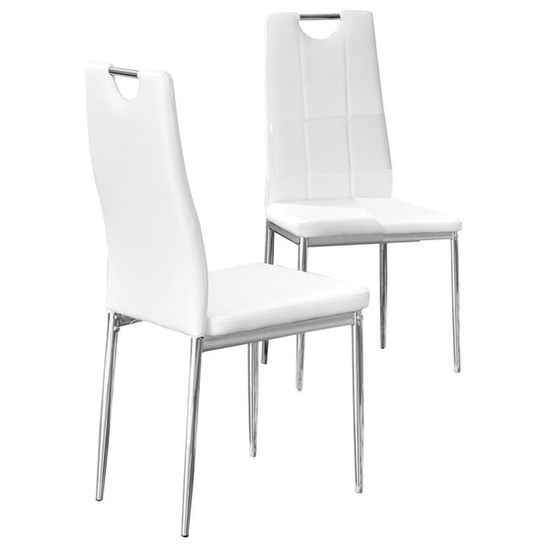 Best Master Furniture Beverly Upholstered Side Chairs, White - Set of 2 - T248 WHITE SIDE CHAIRS