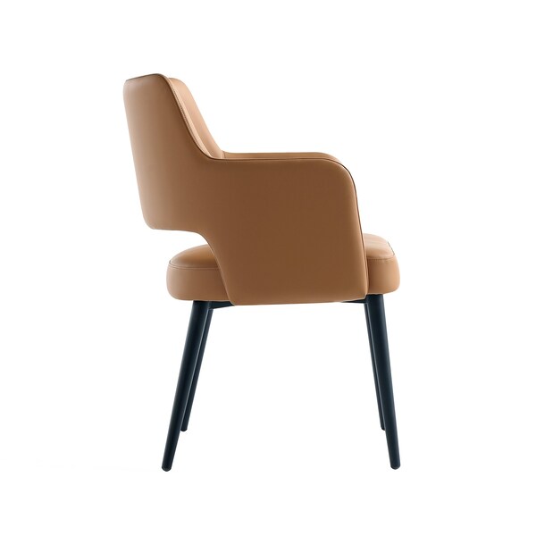 Manhattan Comfort Tremont Dining Arm Chair in Saddle - Set of 2 - 2-DC104AR-SD