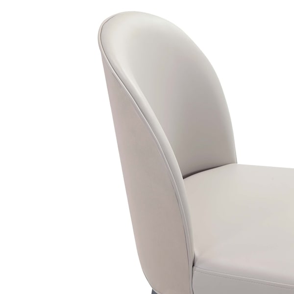 Manhattan Comfort 6-Piece Hillman Dining Chair and Arm Chair in Light Grey - 6-DC087AR2-LG