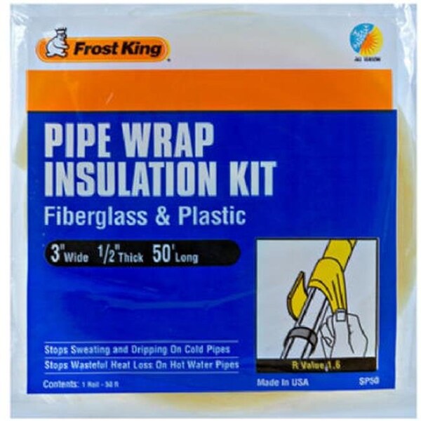 Thermwell Products Thermwell SP50 Fiberglass Pipe Insulation Kit - Plastic Vapor Barrier - 433984