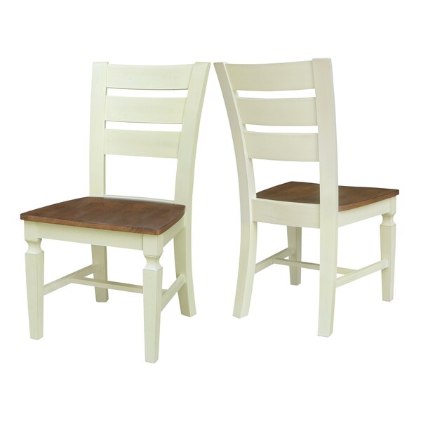 International Concepts Vista Ladderback Chairs, Hickory/Shell, Set of 2 - CI79-57P