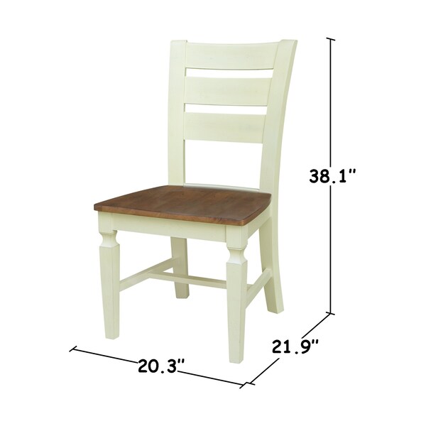 International Concepts Vista Ladderback Chairs, Hickory/Shell, Set of 2 - CI79-57P
