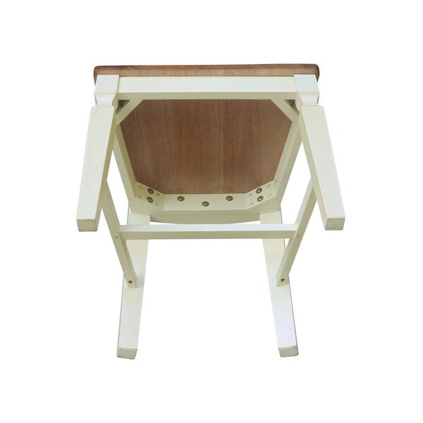 International Concepts Vista Ladderback Chairs, Hickory/Shell, Set of 2 - CI79-57P