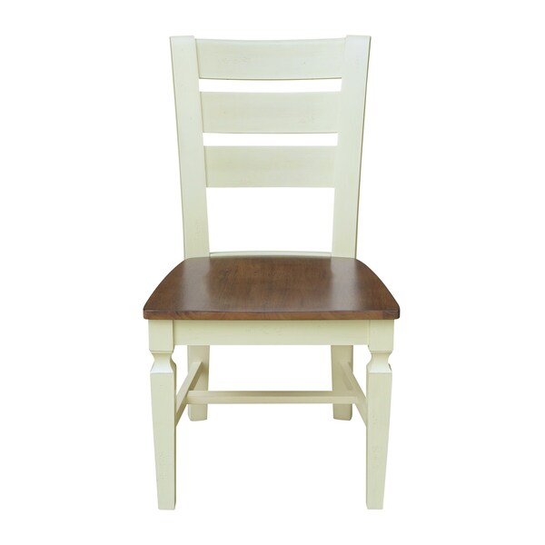 International Concepts Vista Ladderback Chairs, Hickory/Shell, Set of 2 - CI79-57P