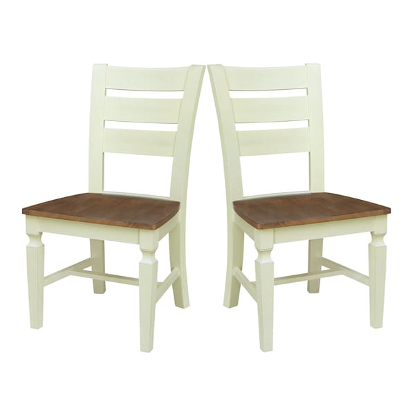 International Concepts Vista Ladderback Chairs, Hickory/Shell, Set of 2 - CI79-57P
