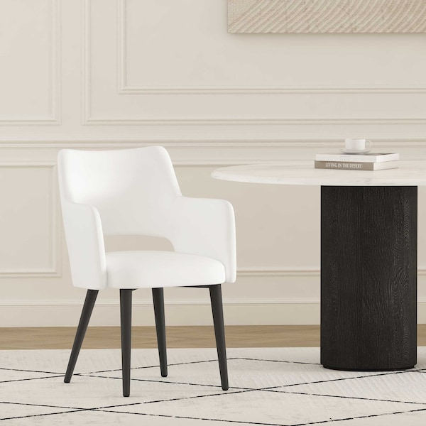 Manhattan Comfort Tremont Dining Arm Chair in White - DC104AR-WH