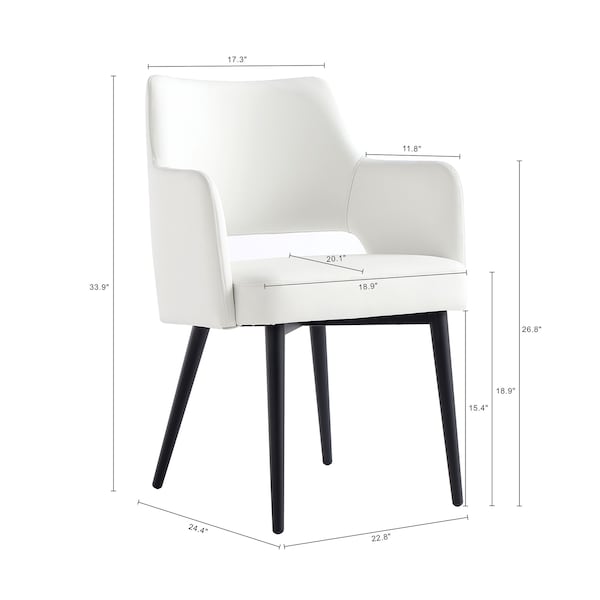 Manhattan Comfort Tremont Dining Arm Chair in White - DC104AR-WH