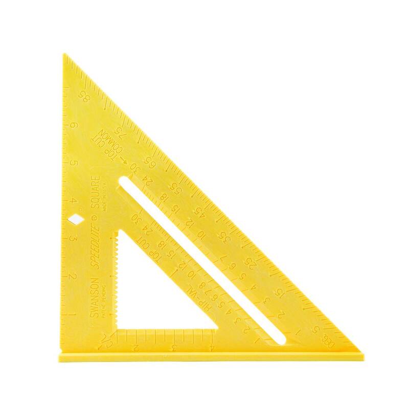 Swanson Speedlite 8 in. Yellow Speed Square, Rafter / Carpenter Square - T0119