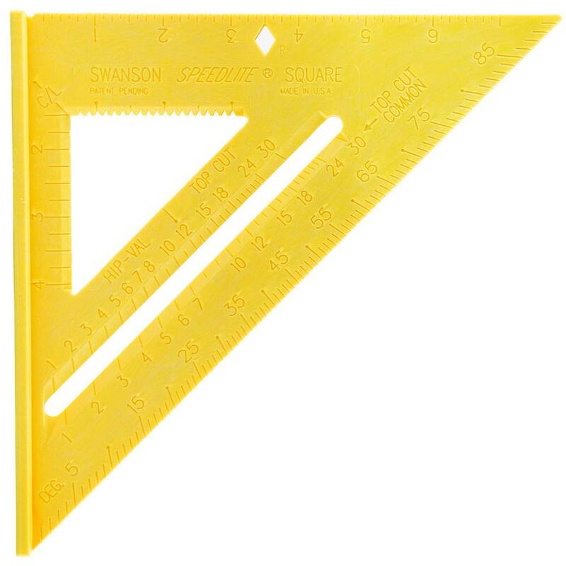 Swanson Speedlite 8 in. Yellow Speed Square, Rafter / Carpenter Square - T0119
