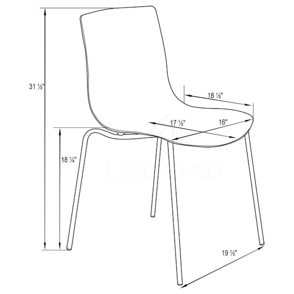 Leisuremod Astor Water Ripple Design Dining Chair, Transparent Red, 2PK - AC20TR2