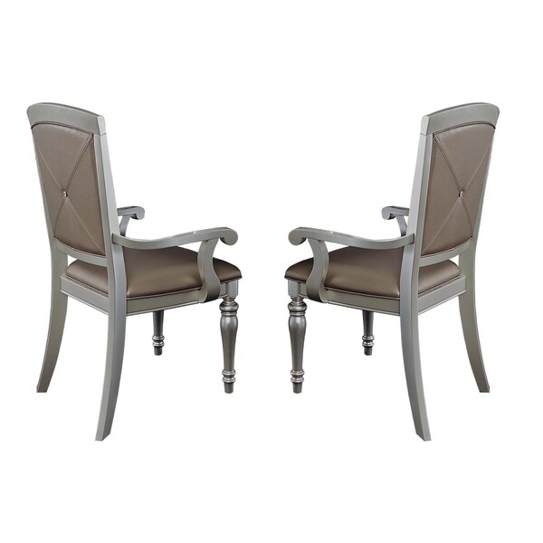 Homelegance Orsina Arm Chair, Silver - 5477NA