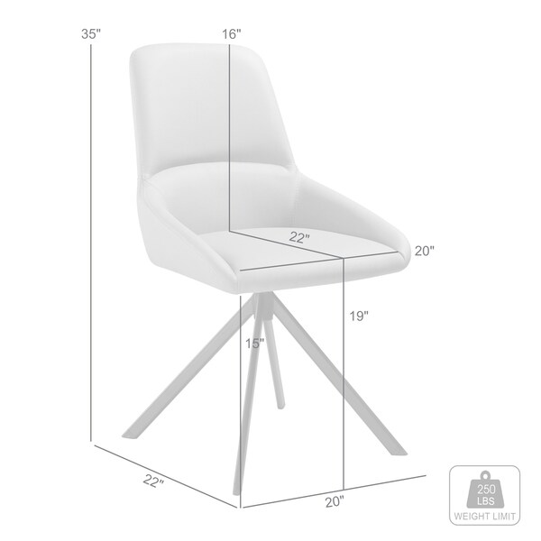Armen Living Maverick Swivel Upholstered Dining Chair in Taupe Gray Faux Leather w Black Metal Legs - Set of 2 - LCMVSITAGRYBLK