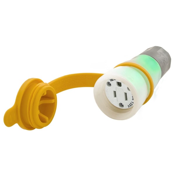 Hubbell Wiring Device-Kellems CONN, WATERTIGHT, 5-15R, 15A, 125V, CLEAR, WIRING CONDITION - HBL15W47AWC