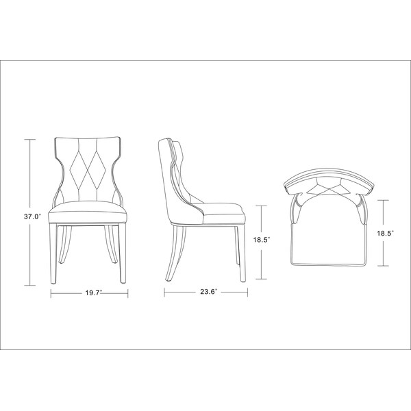 Manhattan Comfort Reine Faux Leather Dining Chair (Set of Two) in Saddle and Walnut - DC007-SA