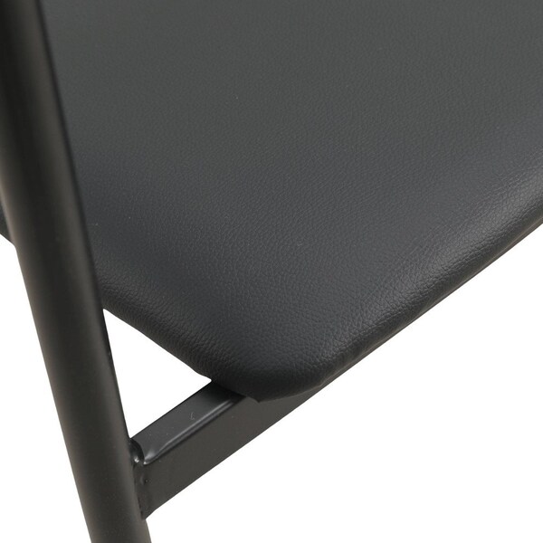 Leisuremod Kora Modern Leather Dining Arm Chair with Iron Legs in Black - KCBL-21BL