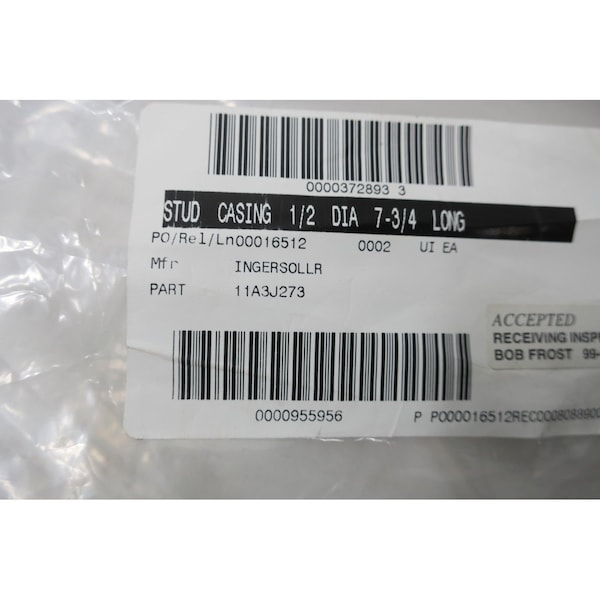 Ingersoll-Rand STUD CASING 1/2IN DIA 7-3/4 LNG AIR CONDITIONER PARTS AND ACCESSORY - 11A3J273