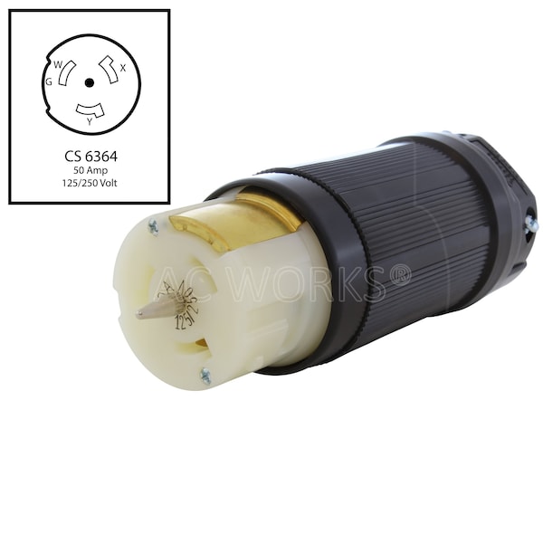 Ac Works California Standard CS6364 50A 125/250V 4-Prong Locking Female Connector - CS6364-RK