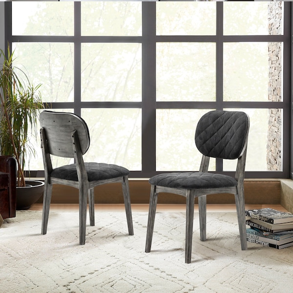 Armen Living Katelyn Midnight Open Back Dining Chair - Set of 2 - LCKASITGMN