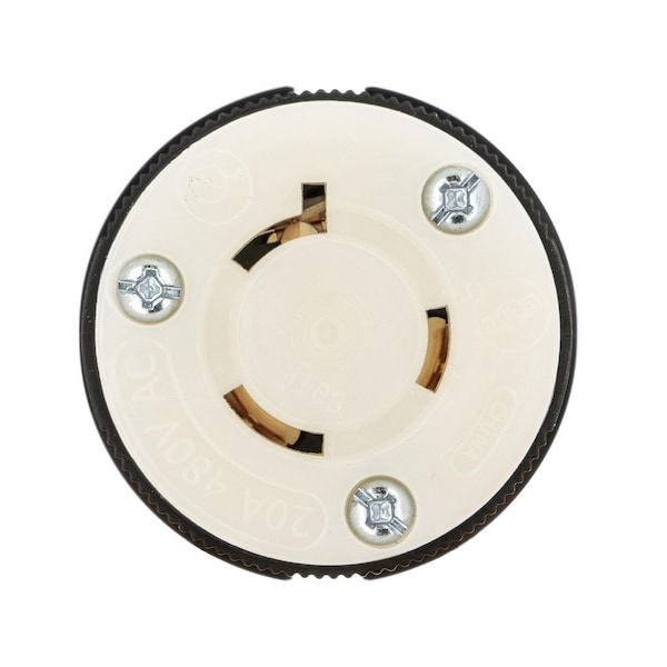 Hubbell Twist-Lock®, EdgeConnect™, Female Connector Body, 20A 480V AC, L8-20R, Screwless Terminal - HBL2343ST