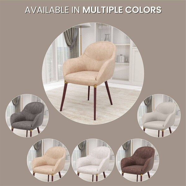 Leisuremod Elias Collection Modern Dining Chair in Light Taupe, 4PK - EDC21LTP-4