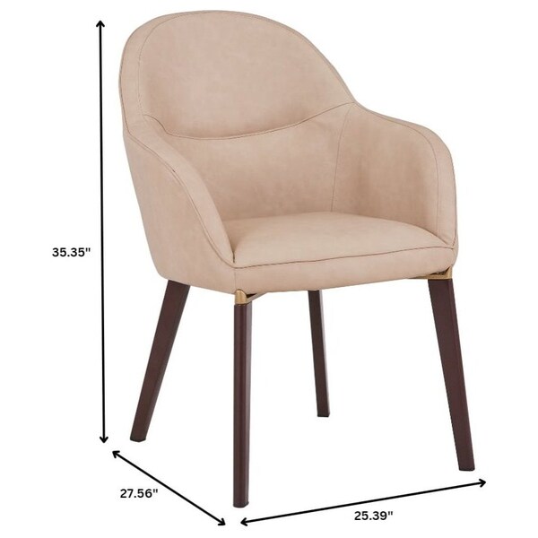 Leisuremod Elias Collection Modern Dining Chair in Light Taupe, 4PK - EDC21LTP-4