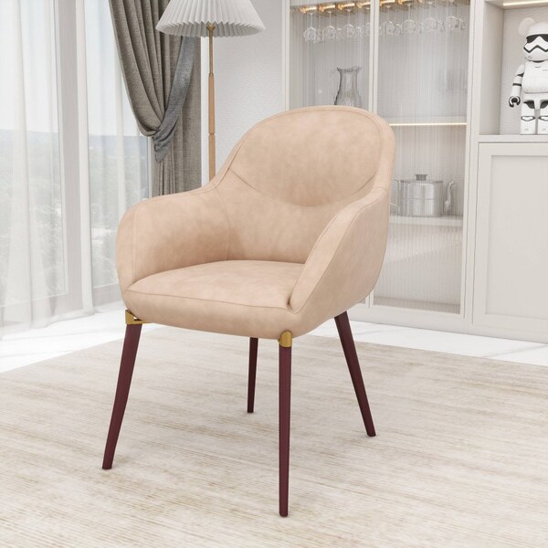 Leisuremod Elias Collection Modern Dining Chair in Light Taupe, 4PK - EDC21LTP-4